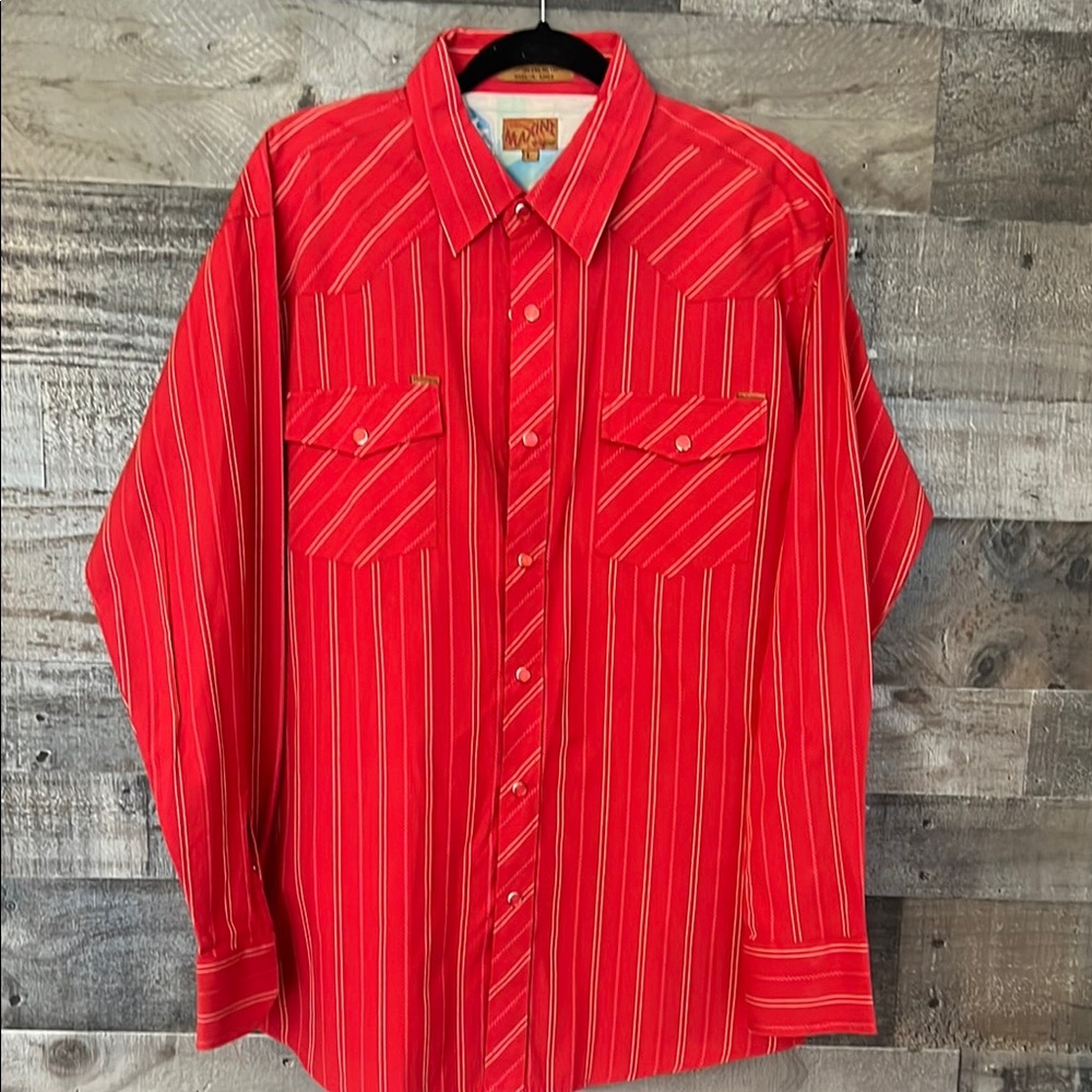 Red Striped Western Shirt‎